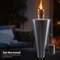 Sorbus Set of 4 Stainless Steel 5ft Outdoor Torches - Decorative Garden & Yard Lights - Fiberglass Wick & Snuffer Cap